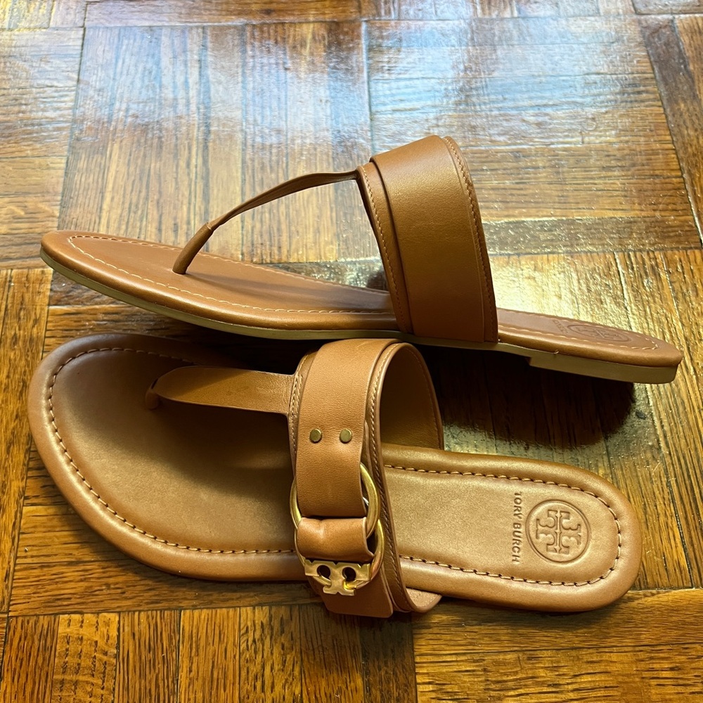 Tory Burch Sandals Excellent Condition sz 9 brown Flip Flop - Picture 4 of 12